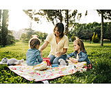   Mutter, Sommer, Tochter, Picknick