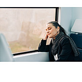   Woman, Window, Napping, Seat, Journey