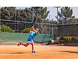   Junge, Tennis, Training, Tennisspielen