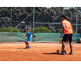   Junge, Tennis, Training, Tennisplatz