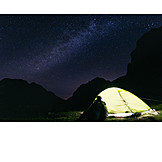   Couple, Night, Outdoor, Camping, Milky Way, Nature