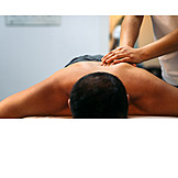   Rücken, Patient, Massieren, Massage, Masseurin