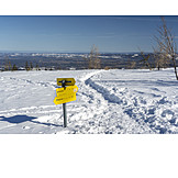  Winter, Trail, Footpath Sign, Teisenberg