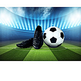   Soccer, Soccer Shoe, Socce Stadium, Leather Ball