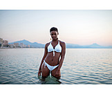   Young Woman, Sea, Summer, Bikini