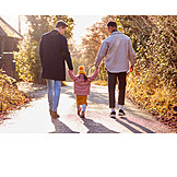   Parent, Walk, Holding Hands, Family, Homosexual