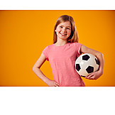   Girl, Smiling, Soccer, Hobbies, Portrait