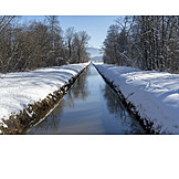  Winter, Canal, Snow