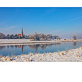   Winter, Elbe river, Boritz