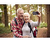   Hiking, Hug, Older Couple, Selfie