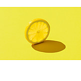  Gelb, Zitronenscheibe, Zitrone