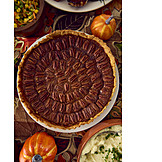   Cake, Thanksgiving, Pecan, Pumpkin Pie