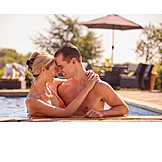   Happy, Pool, Love Couple, Hug, Summer Vacation