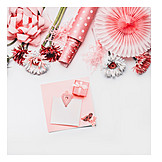   Rosa, Liebesbrief, Geschenkpapier, Einpacken, Geburtstagsgeschenk