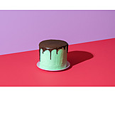   Cake, Chocolate Icing, Birthday Cake