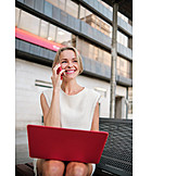   Business Woman, Smiling, City, On The Phone, Mobil
