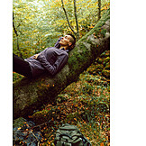   Tree, Forest, Lying, Relax, Hiker
