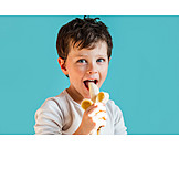   Junge, Essen, Banane