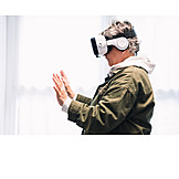   Senior, Hands, Virtual Reality