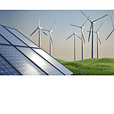   Windenergie, Solarstrom, Regenerative Energie