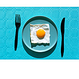   Breakfast, Fried Egg, Square-shaped
