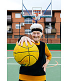   Lächeln, Spielen, Basketball, Aktive Seniorin