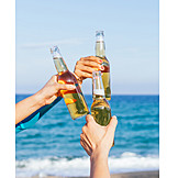   Beach, Summer, Beer, Vacation, Toast, Cheers