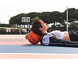   Relax, Sportswoman, Basketball, Basketball Court