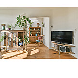   Fernseher, Holzboden, Wohnzimmer
