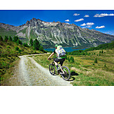   Berglandschaft, Mountainbiker, Fahrradtour