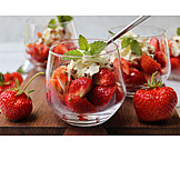   Strawberry, Cream, Dessert