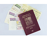   Reisepass, Bargeld, Tschechien, Tschechische Krone